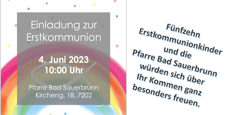 Erstkommunion / Pfarre Bad Sauerbrunn Einladung