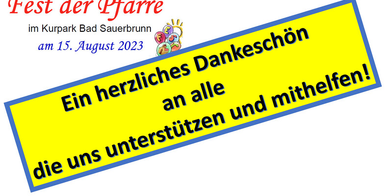 Fest der Pfarre / hermann dittrich Danke